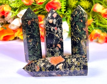 Plum Blossom Jasper Stone Tower: Crystal Point Generator (3