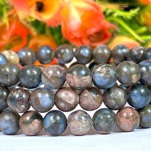 Blaues Liberite Que Sera Stein Armband - Unisex Stretch (8 MM)