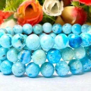Blå Smithsonitstenarmband: Unisex stretcharmband (8 MM)