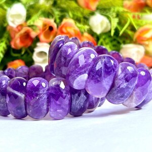 25 MM Amethyst Stone Bracelet l Stretchable Bracelet High Grade