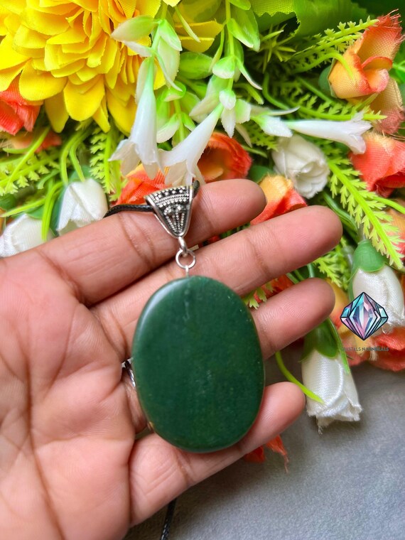Green Jade Hamsa Hand Pendant: Zibu Angelic Symbol, Black Cord - Etsy