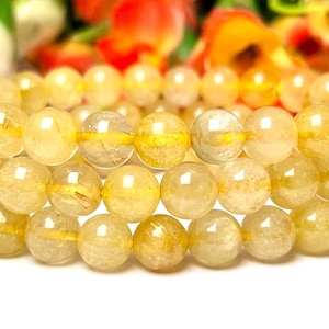 Golden Rutilated Quartz Stretch Bracelet - Unisex 8MM