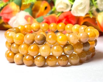 Golden Healer Stone Bracelet: Unisex Stretch Bracelet (8 MM)