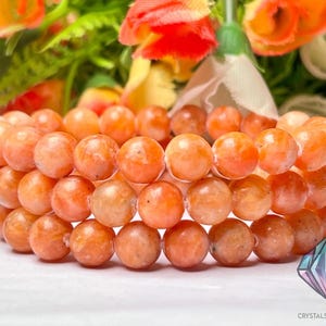 Orange Calcite Stone Bracelet l Stretchable Bracelet l Unisex Bracelet l 8 MM Bracelet