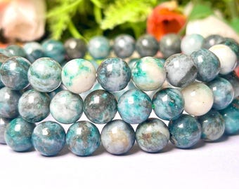 Emerald Stone Stretch Bracelet: Unisex 8MM Gemstone Jewelry