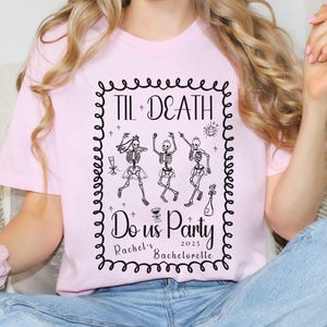 Bride Or Die Gothic Bachelorette Shirts, Gothic Bride Shirt Comfort Colors®, Skeleton Maid Of Honor Shirts, Till Death Do Us Party Shirts