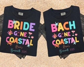 Beach Bachelorette Party Shirt, Coastal Beach Bach Party, Personalized Girls Trip Shirt, Bridal Party Gifts, Destination Bachelorette Shirt