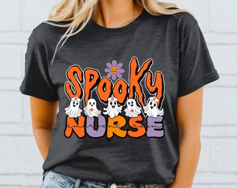 Halloween ER Nurse Shirt, Halloween Emergency Room Nurse Tee, Retro Nurse Shirt, Spooky Nurse Tee, Nurse Gift, Cute Ghost Tshirt, Nurse Gift