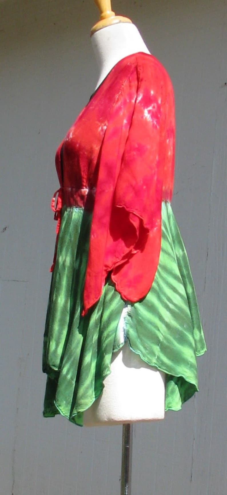 Tie Dye Kimono Sleeve Jacket in Watermelon