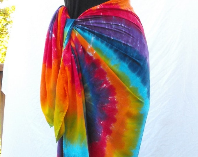 Tie Dye Double Rainbow Swirl Sarong - Etsy