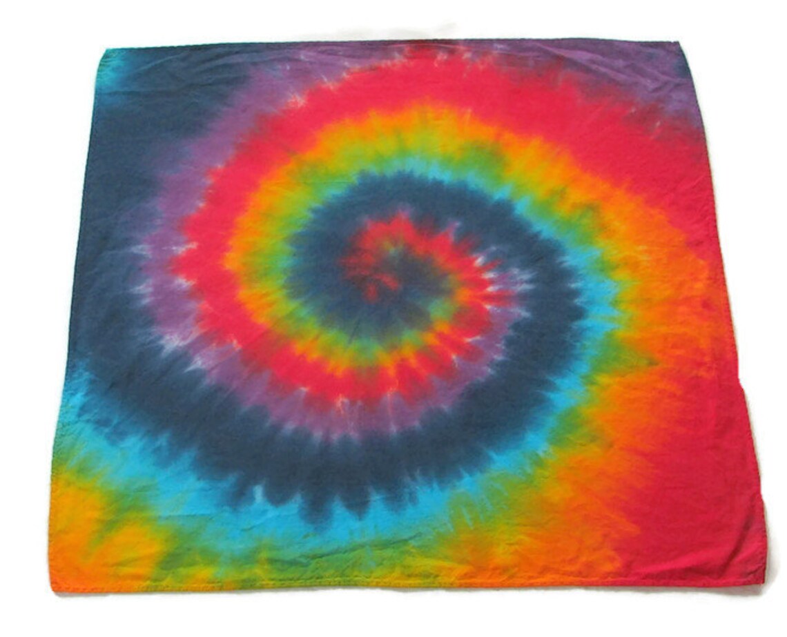 Tie Dye Handkerchief in Rainbow Swirl Etsy