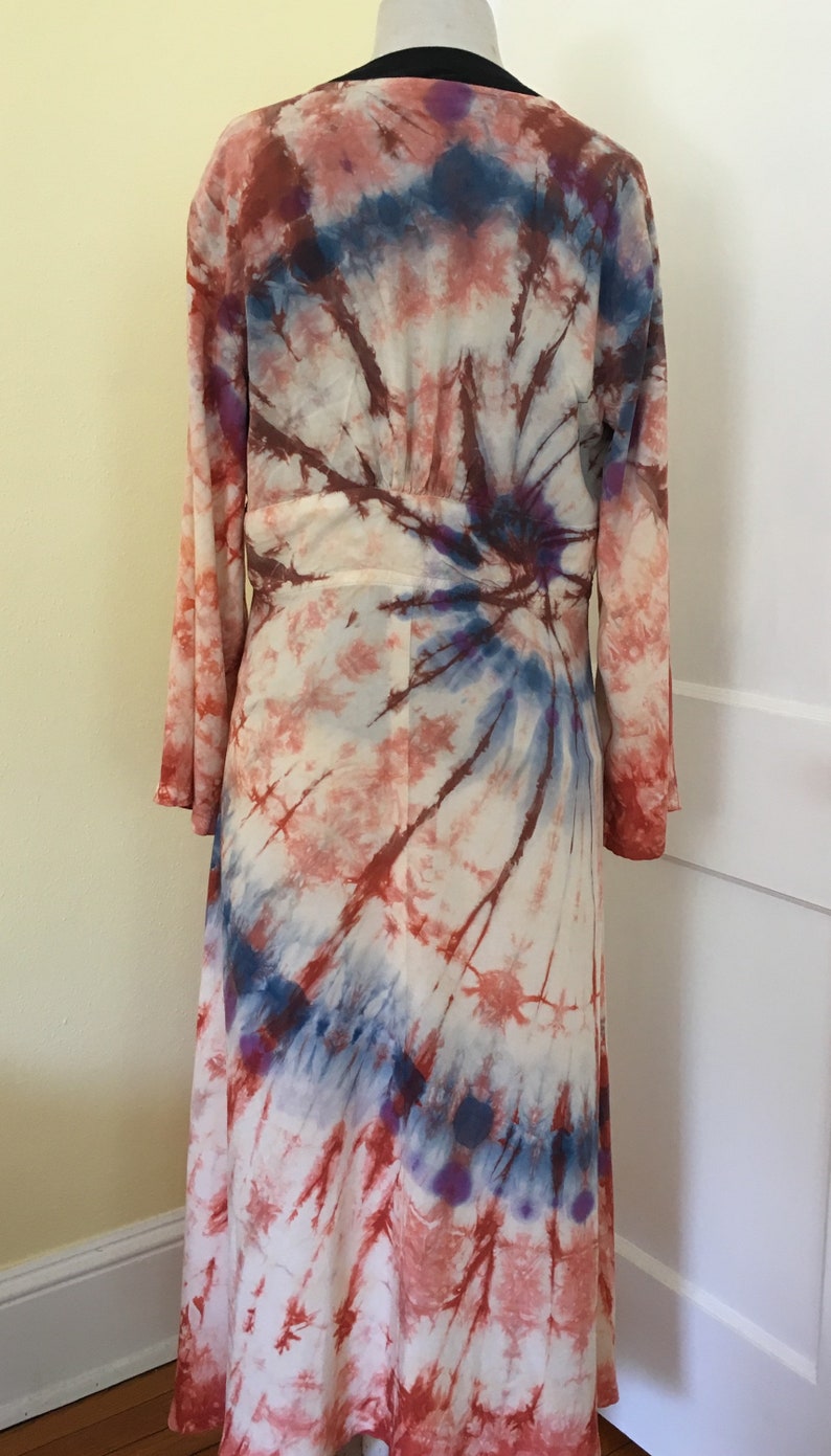 blue and purple Tie Dye Duster Jacket in Coral Pink