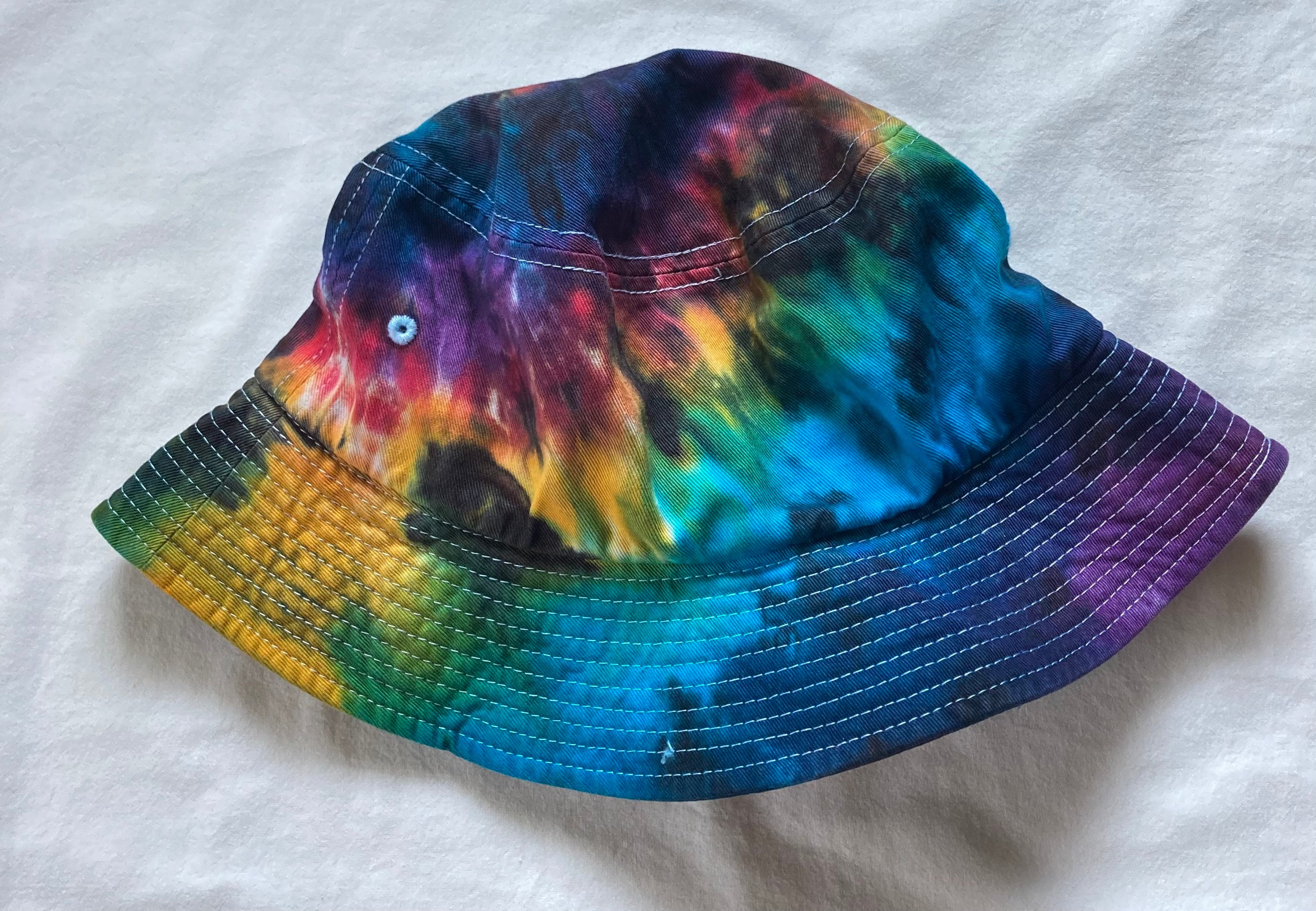 Tie Dye Adult Black Rainbow Sportsman Bucket Hat Etsy