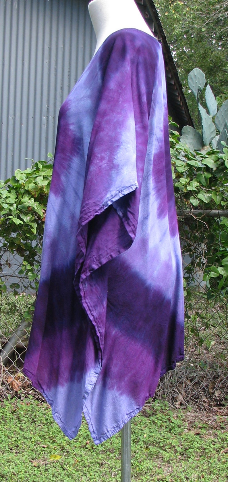 Tie dye Purple Swirl light rayon poncho | Etsy