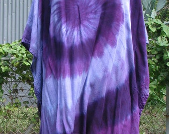 Tie dye Purple Swirl light rayon poncho