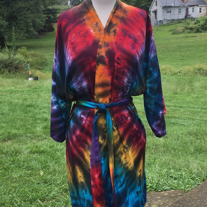 Swirl Rainbow Tie Dye Women's Robe