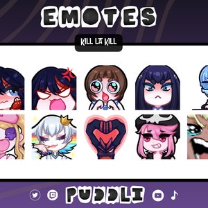 Kill la Kill Digital Emote Bundle for Twitch Discord YouTube Streaming | Instant Download Ready to Use