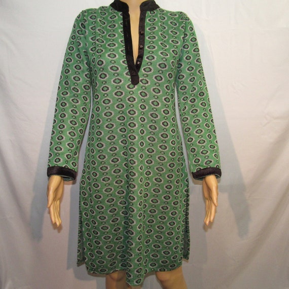 Vintage - Green -Tunic Style Sweater Dress ~ Long