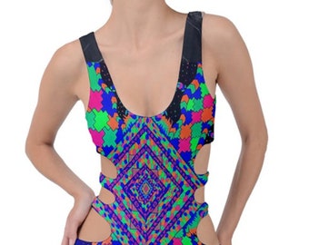 swimsuit/psychedelic bodysuit