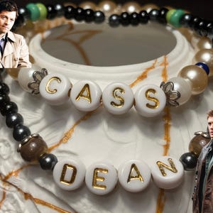 Destiel bracelet set deancas supernatural inspired beaded bracelets