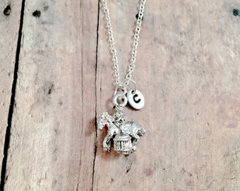 Western Jewelry hand cut coin Barrel Racer Pendant