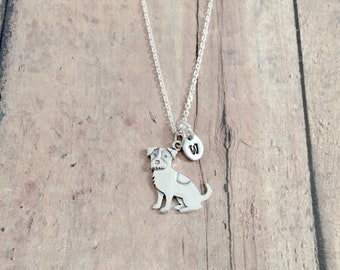 JRT gift Jack Russell necklace - Jack Russell jewelry sterling silver Jack Russell Terrier initial necklace JRT jewelry dog jewelry