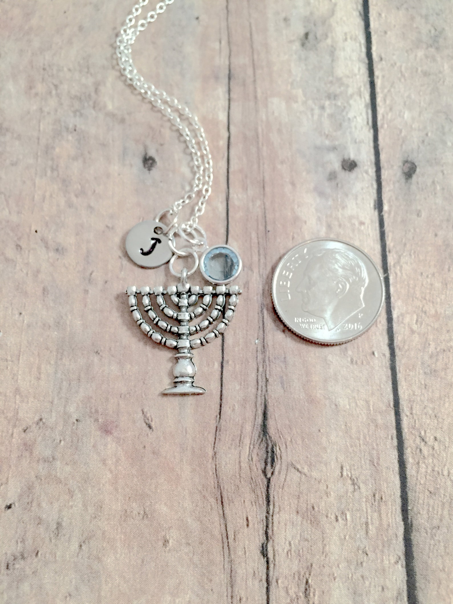Menorah Initial Necklace Menorah Jewelry Judaic Jewelry Etsy