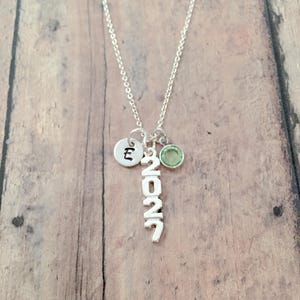 Class of 2027 initial necklace - 2027 jewelry, 2027 graduation necklace, grad gift, 2027 necklace, graduation jewelry, 2027 grad gift