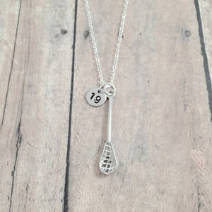 Lacrosse Stick Necklace: Silver Sports Jewelry, Athlete Gift