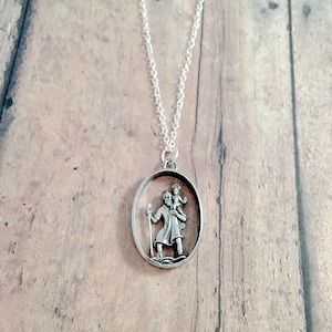 Saint Christopher necklace - St. Christopher jewelry, religious jewelry, Catholic jewelry, Saint Christopher necklace, St Christopher gift
