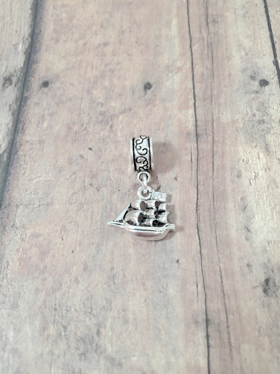 Ship Pendant 1 Piece Silver Ship Pendant, Nautical Charm, Boat Pendant