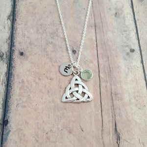 Celtic knot initial necklace (sterling silver) - Celtic knot jewelry, Irish jewelry, Celtic jewelry, Celtic knot necklace, Celtic knot gift