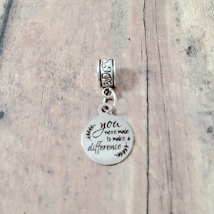 You were made to make a difference pendant (1 pc) - teacher jewelry, nurse jewelry, paramedic gift, medical charm, teacher gift, nurse gift