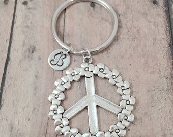 Peace Sign Key Ring: Hippie Keychain