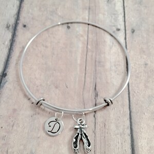 Nutcracker Ballet Personalized Silver Bangle Bracelet Dance Recital Jewelry