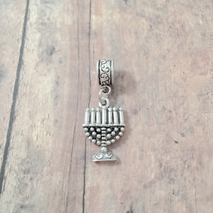 Menorah Pendant: Hanukkah Jewelry, Judaic Charm