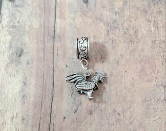 Rooster Pendant: Farm Jewelry, Bird Charm