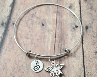 OTA Initial Bangle: Occupational Therapy Assistant Jewelry, Medical Bracelet
