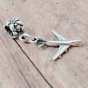 Airplane pendant (sterling silver) - silver airplane charm, pilot charm, plane pendant, travel charm, airplane gift