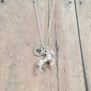 Clydesdale initial necklace - Clydesdale jewelry, horse jewelry, equestrian jewelry, Clydesdale necklace, horse necklace, Clydesdale gift