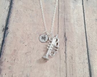 Trumpet Necklace: Music Jewelry, Band Necklace