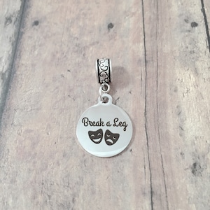 Break a leg pendant (1 piece) - break a leg jewelry, drama jewelry, theater jewelry, actress jewelry, drama teacher gift, theater gift