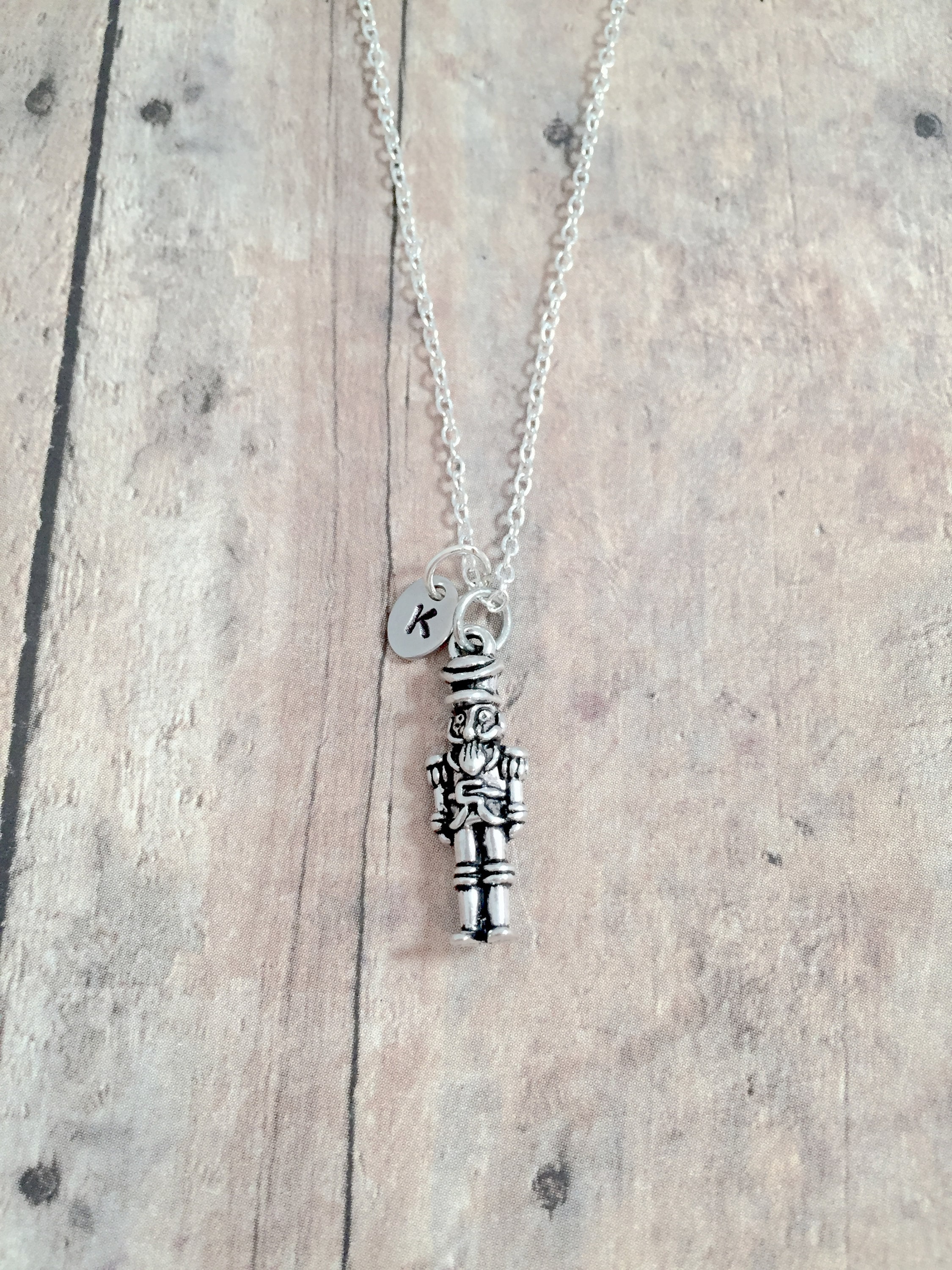 Nutcracker Initial Necklace Nutcracker Jewelry Ballet Etsy