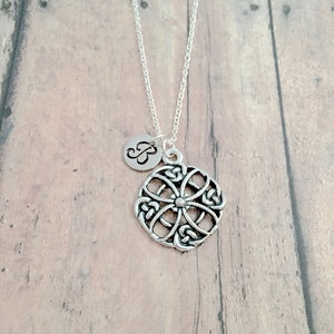 Celtic knot initial necklace - Celtic knot jewelry, Irish jewelry, Gaelic jewelry, Celtic knot pendant, Irish necklace, Celtic knot gift