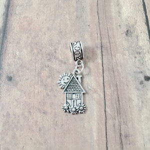 House pendant (1 piece) - silver house charm, real estate charm, new home owner charm, house pendant, real estate pendant, silver house gift