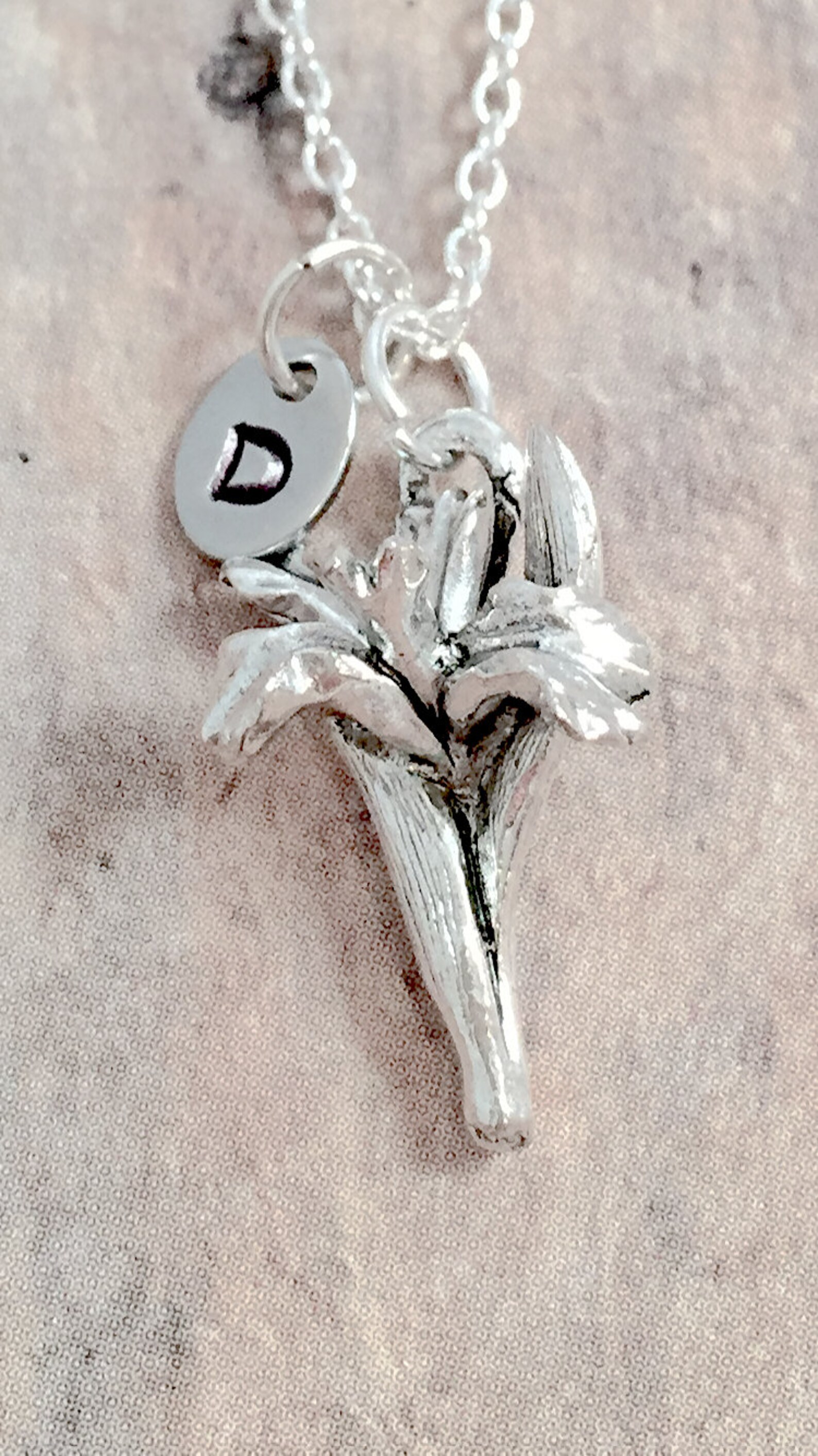 Iris Initial Necklace Iris Jewelry Flower Jewelry Garden Etsy