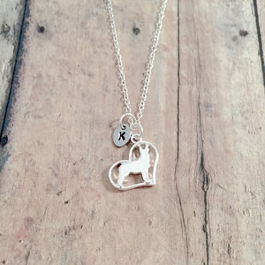 German Shepherd  initial necklace - German Shepherd jewelry, dog jewelry, German Shepherd necklace, GSD necklace, K9 necklace, GSD gift