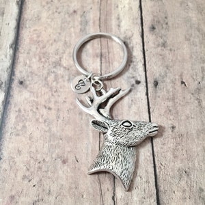 Deer Key Ring (one sided charm): Woodland Keychain, Hunting Gift