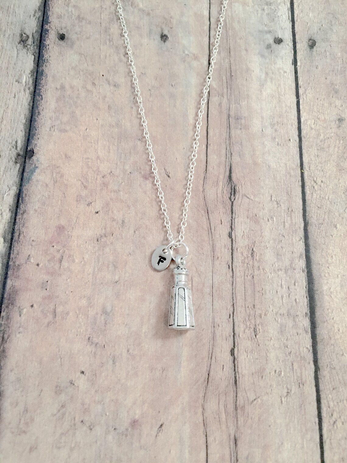 Salt Shaker Initial Necklace Salt Shaker Jewelry Food Etsy