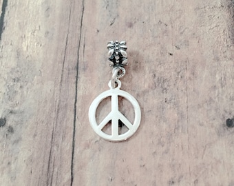 Sterling Silver Peace Symbol Pendant: Hippie Jewelry Charm